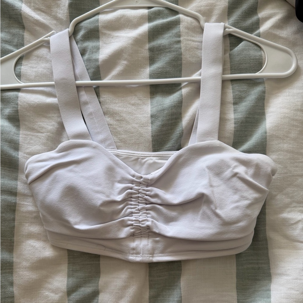 White Ruched Crop Top